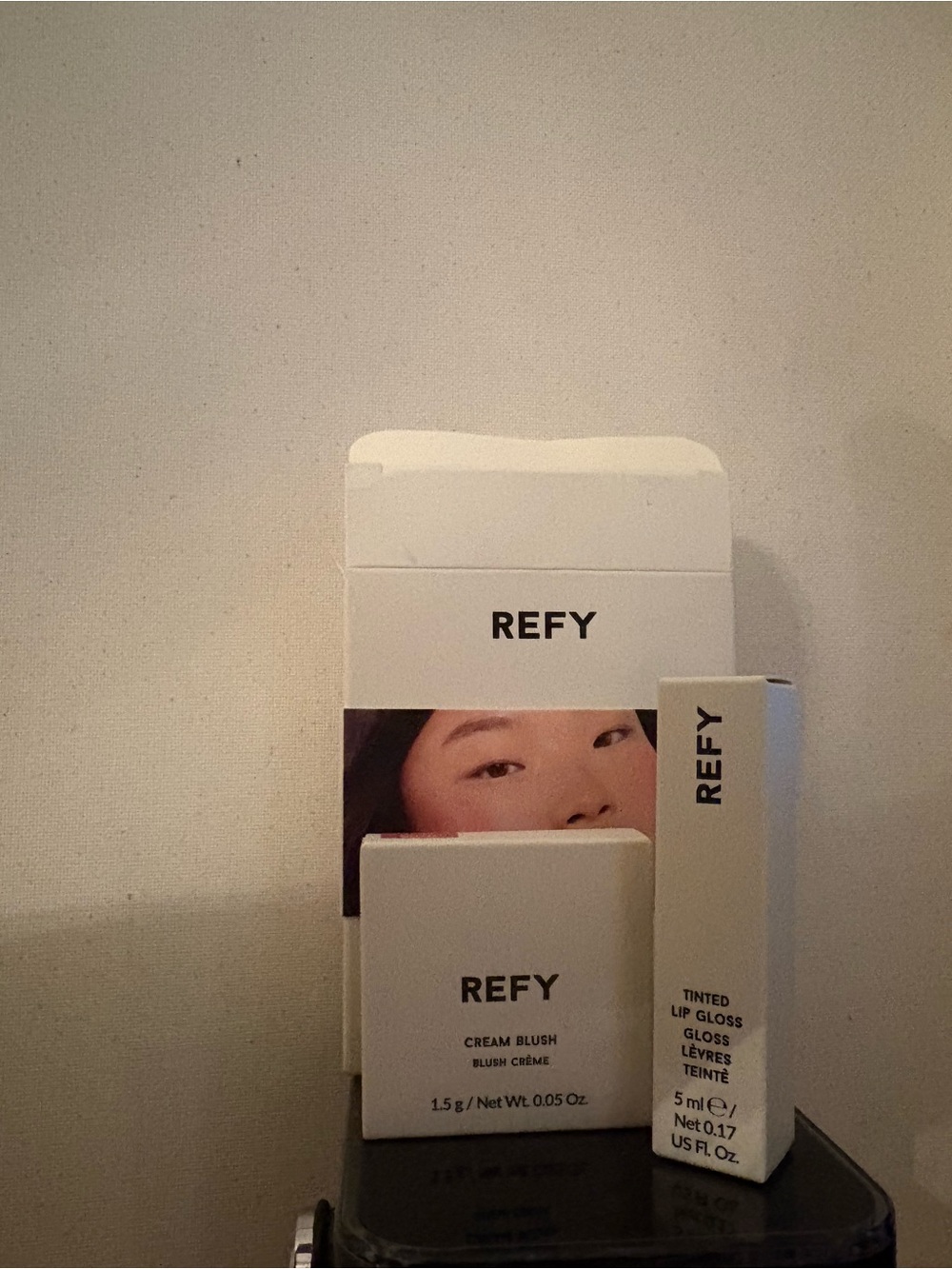 REFY Cream Blush & Tinted Lip Gloss Duo - White Packaging